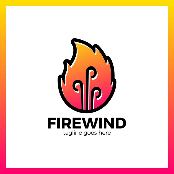 Ogień trzy wiatr Logo. Gorący ognisko. — Wektor stockowy