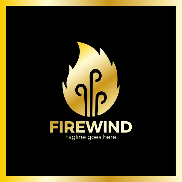 Yangın üç Rüzgar Logo. Sıcak şenlik ateşi. — Stok Vektör