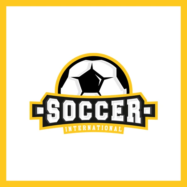 Design del modello logo distintivo di calcio, squadra di calcio, illustrazione vettoriale. T-shirt — Vettoriale Stock