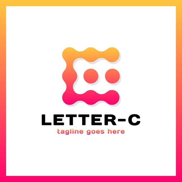 Ideia inteligente Creative Dots logo. Ponto colorido letra C logotipo — Vetor de Stock