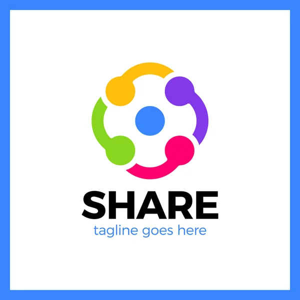 Простой минималистский логотип. Share tech line in rhomb logo. Шаблон квадрата соединения — стоковый вектор