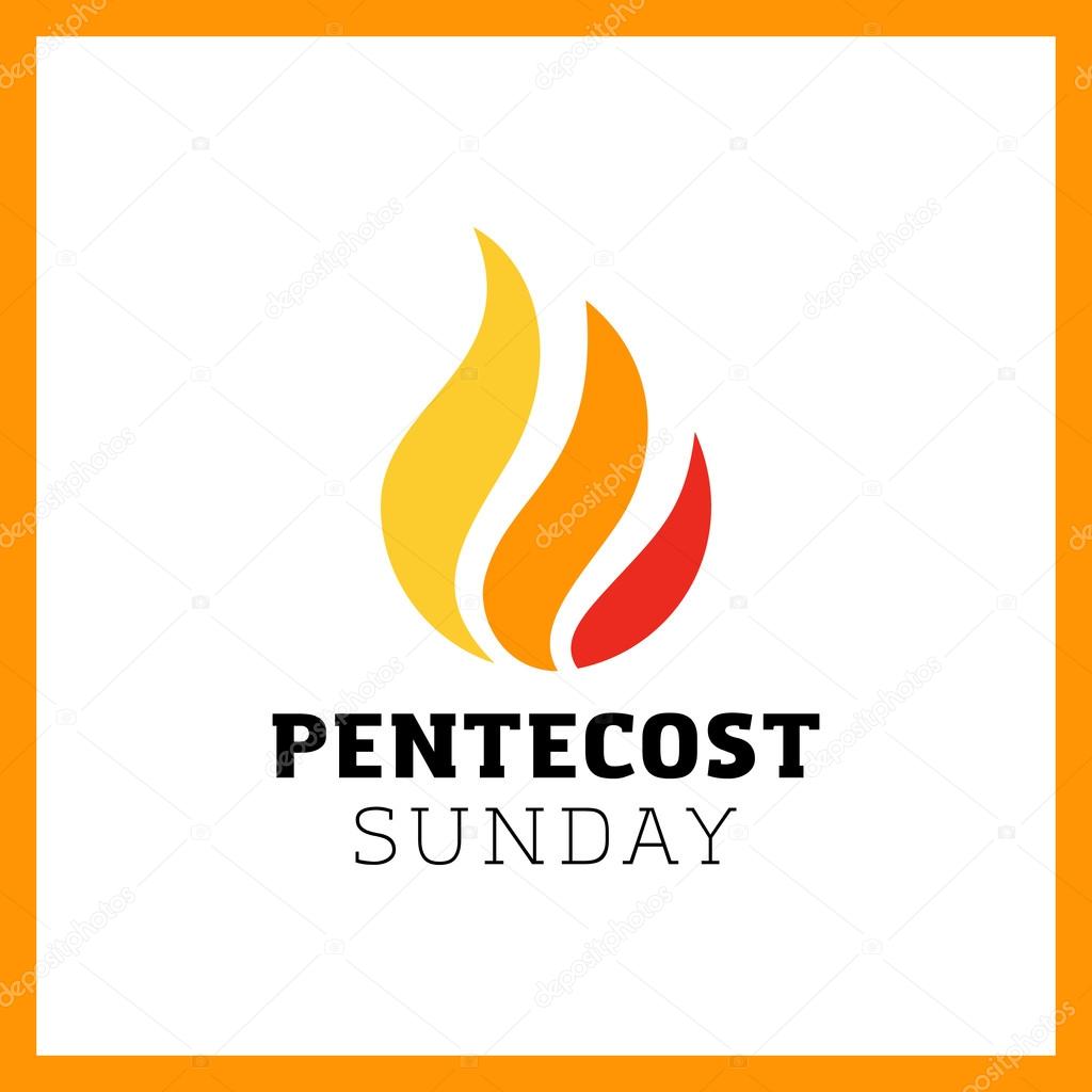 Vector illustration logo of Pentecost Holy spirit Flame. Fire logotype