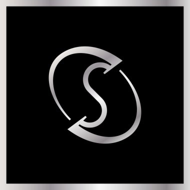 basit minimalist logo. Orbital S harfi logo. Zarif alan logolar gökkuşağı gradyan