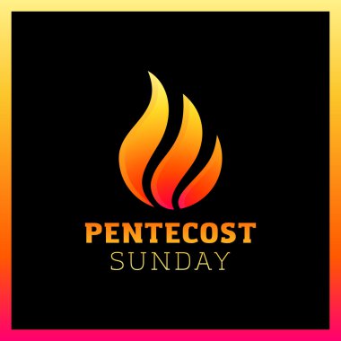 Vektör çizim logo Pentecost Kutsal Ruh'un alev. Yangın logo