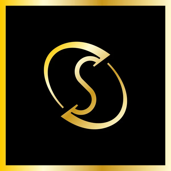 Logotype minimaliste simple. Logo de la lettre S en orbite. Logos spatiaux élégants dégradé arc-en-ciel — Image vectorielle