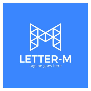Modern şık üçgen Poli logo harf M.