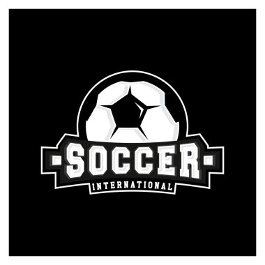 Futbol rozeti logo şablonu tasarımı, futbol takımı, vektör çizim. T-shirt