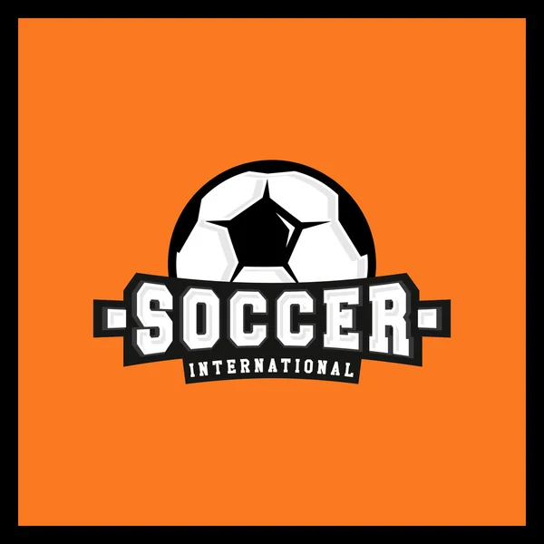 Design del modello logo distintivo di calcio, squadra di calcio, illustrazione vettoriale. T-shirt — Vettoriale Stock