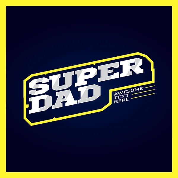 Super papá, super héroe poder tipografía completa, gráficos camiseta, vectores. Estilo retro deportivo superdad y logo de superhéroe . — Vector de stock
