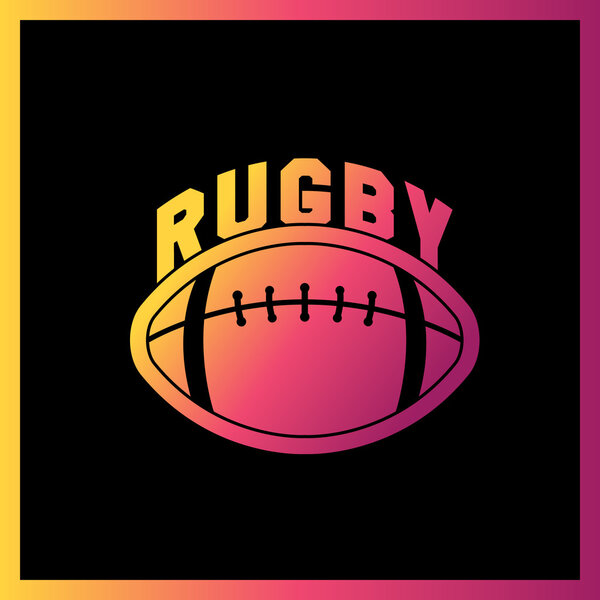 American football label. Rugby logotype emblem