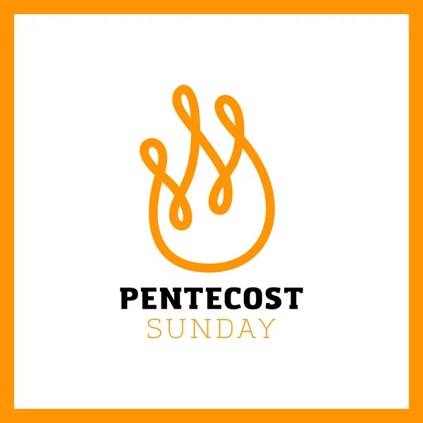 Esboço Vector logotipo de Pentecostes Espírito Santo Chama. Logotipo de incêndio — Vetor de Stock