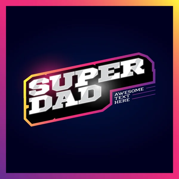 Super tata, super bohater moc pełna typografii, t-shirt grafiki, wektory. Logo superdad i superbohater stylu retro sport. — Wektor stockowy