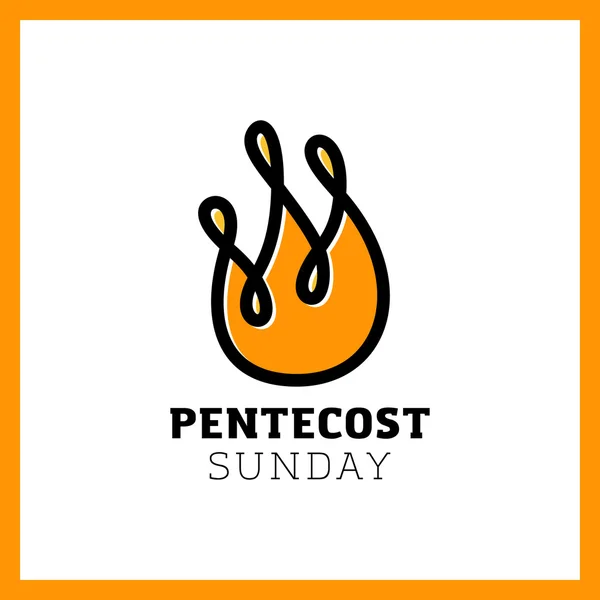 Umrissvektorlogo der Pentecost-Flamme des Heiligen Geistes. Brandzeichen — Stockvektor