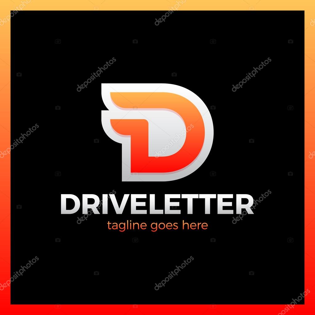D letter logo with a two wing. Font style, vector design template elements for your application or corporate identity. Dynamic drive letter logotype