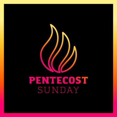 Vektör çizim logo Pentecost Kutsal Ruh'un alev. Yangın logo