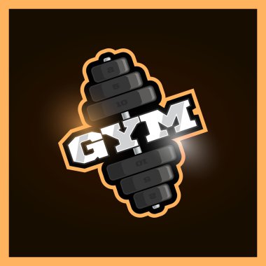 Fitness ve spor salonu için logo. Fitness Merkezi. Amblemler, Etiketler, rozetleri, logolar. T-shirt tasarım. Logo yaratıcı spor stil