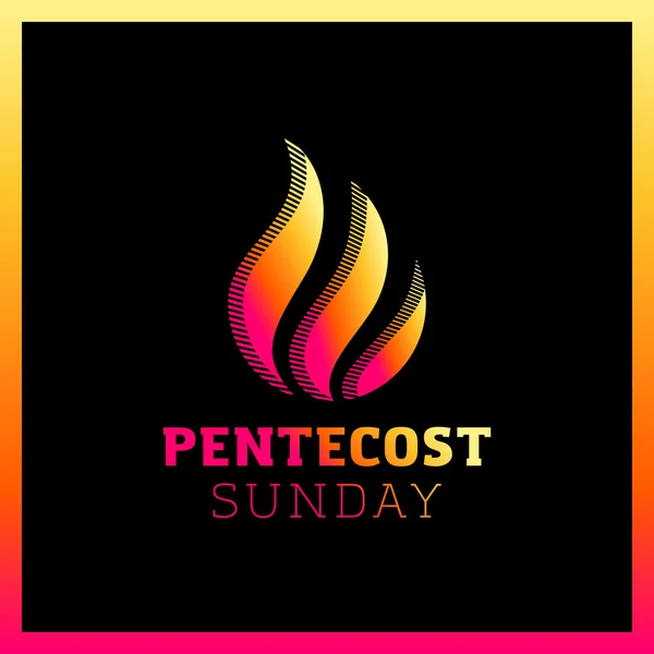 Logotipo de ilustração vetorial de Pentecostes Espírito Santo Chama. Logotipo de incêndio — Vetor de Stock