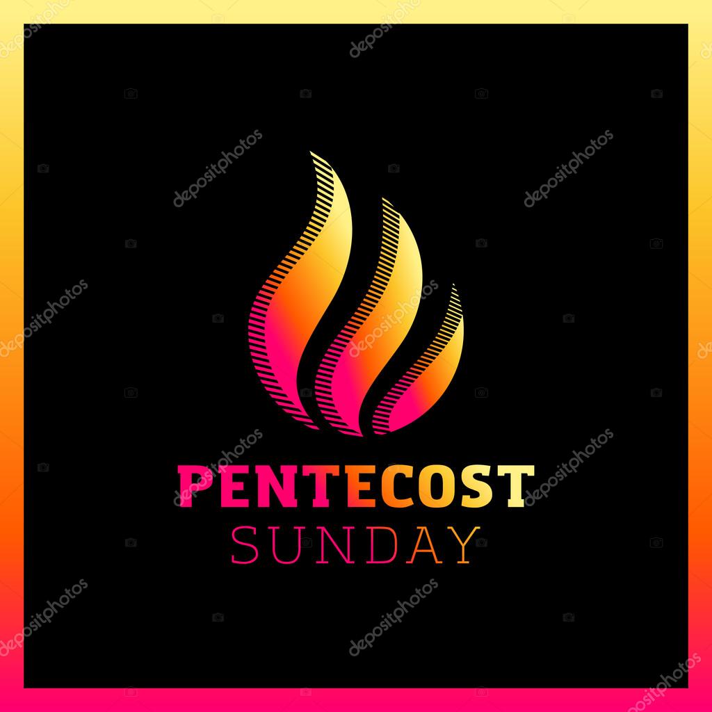 Vector illustration logo of Pentecost Holy spirit Flame. Fire logotype