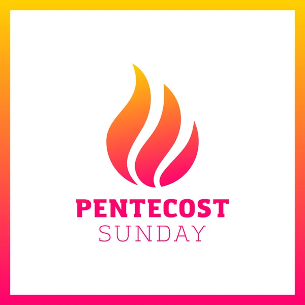 Logotipo de ilustração vetorial de Pentecostes Espírito Santo Chama. Logotipo de incêndio — Vetor de Stock