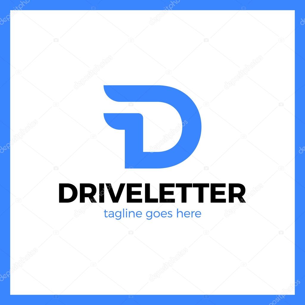 D letter logo with a two wing. Font style, vector design template elements for your application or corporate identity. Dynamic drive  logotype