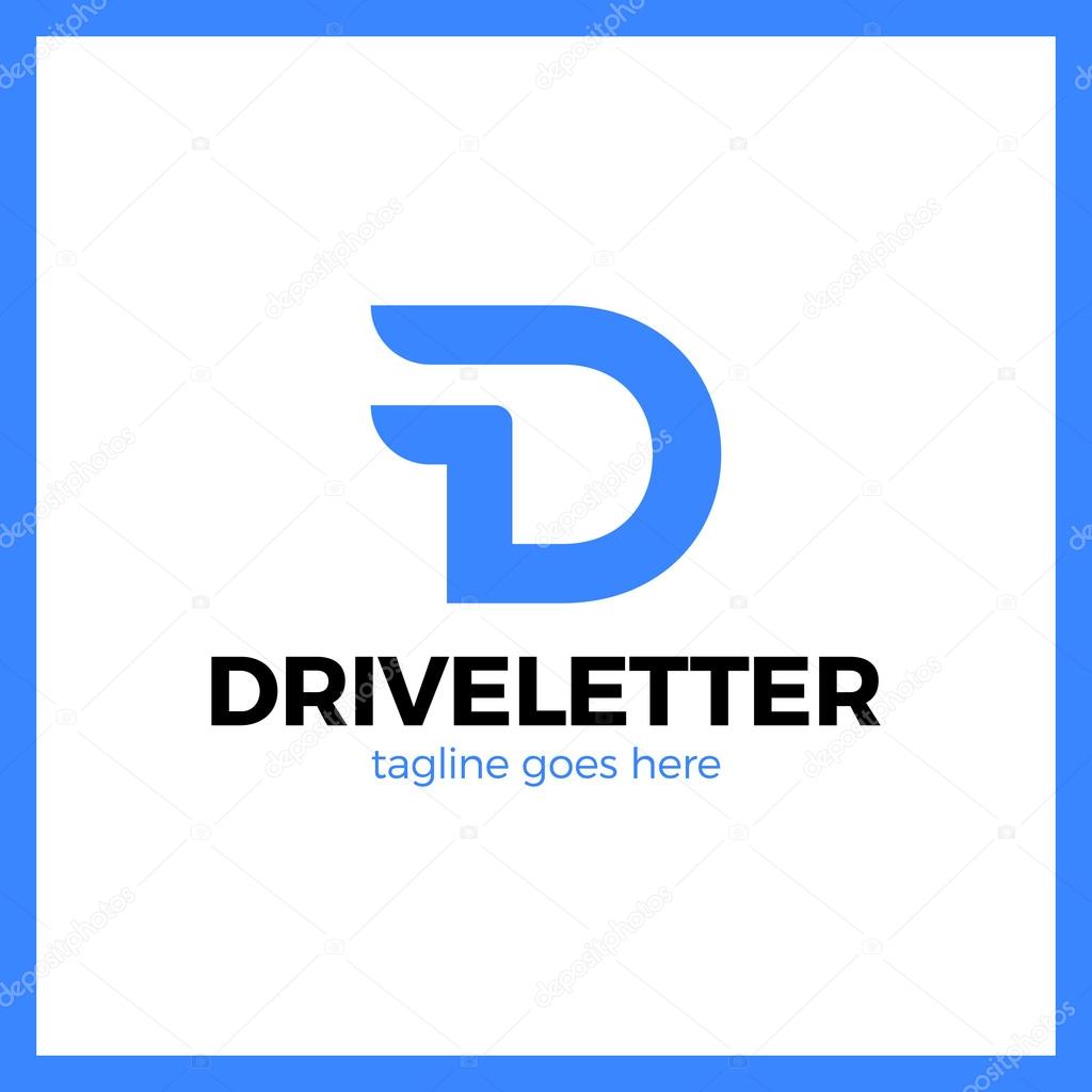D letter logo with a two wing. Font style, vector design template elements for your application or corporate identity. Dynamic drive letter logotype