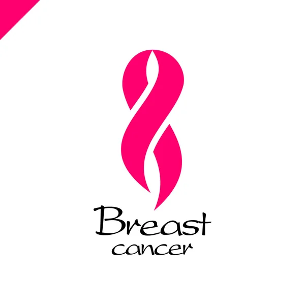 Ruban rose sensibilisation au cancer du sein sur fond blanc. — Image vectorielle