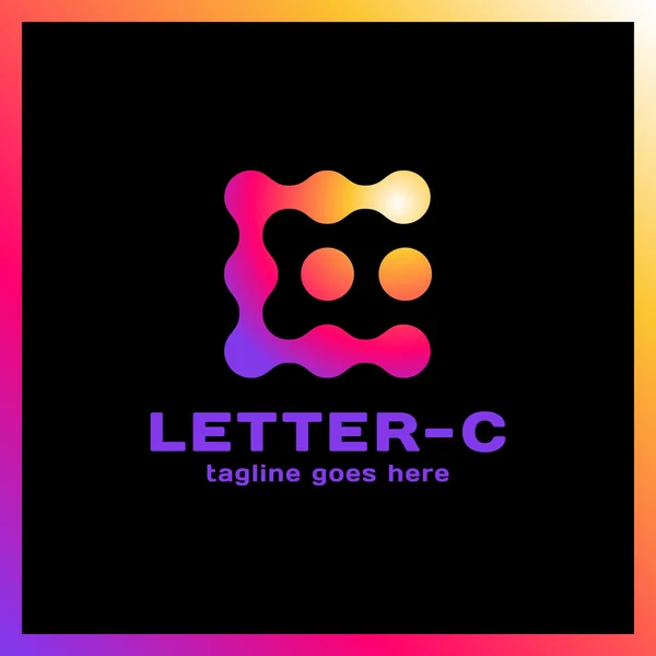 Ideia inteligente Creative Dots logo. Ponto colorido letra C logotipo — Vetor de Stock