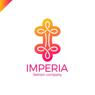 Mektup I Moda ve vintage Logo Simge Tasarım. Line emperyal logotipi