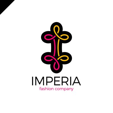 Mektup I Moda ve vintage Logo Simge Tasarım. Line emperyal logotipi