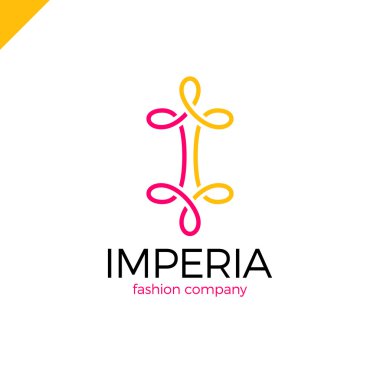 Mektup I Moda ve vintage Logo Simge Tasarım. Line emperyal logotipi