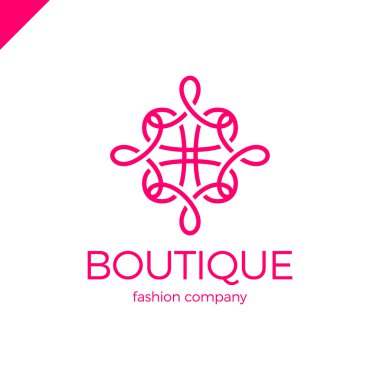 Basit ve zarif çiçek monogram tasarım şablonu, zarif lineart logo tasarımı, vektör çizim