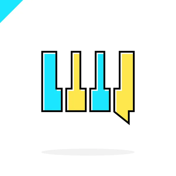 Music Chat Community Logo (em inglês). Logotipo quadrado simples para piano . —  Vetores de Stock