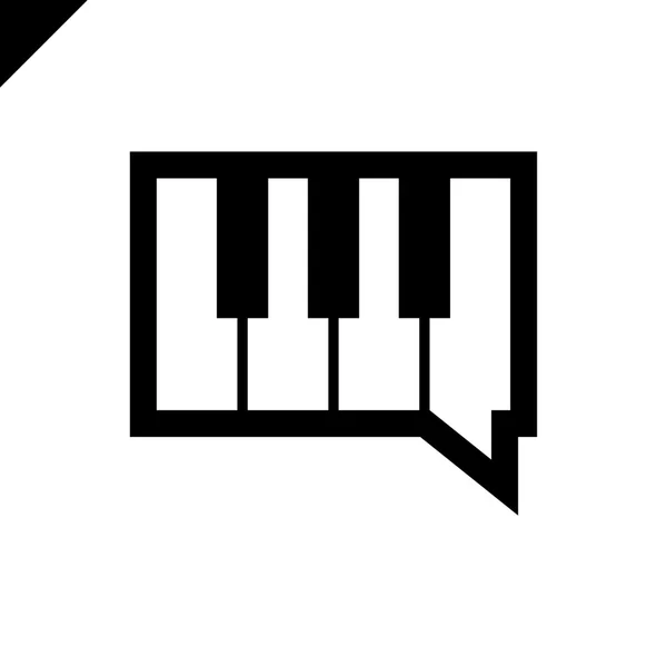 Logo comunità chat musicale. Piano semplice logotipo quadrato . — Vettoriale Stock