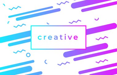 Yaratıcı tasarım posteri, soyut gradyan geometrik elementler arka planı. Geometrik şekiller vektör illüstrasyonu.