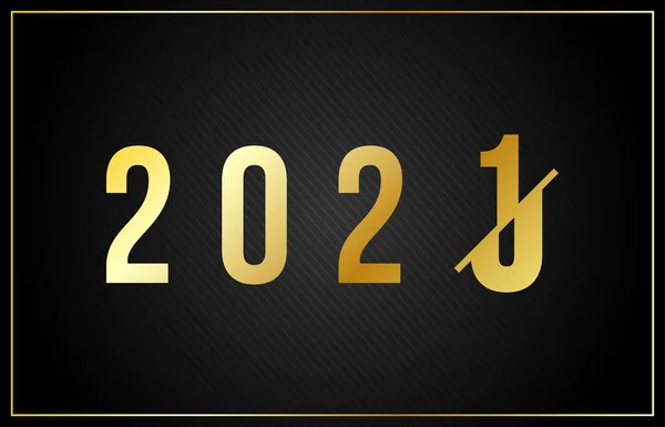 Розкішний 2021 Рік Щасливий Новорічний Елегантний Дизайн Векторна Ілюстрація Золотих — стоковий вектор