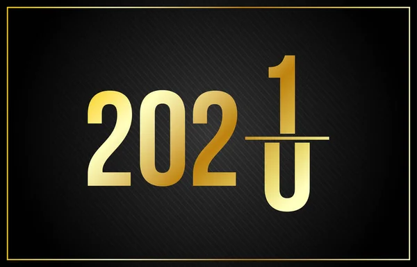 Luxury 2021 Happy New Year Design Elegant Ilustrație Vectorială Numerelor — Vector de stoc
