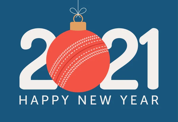 2021 Happy New Year Ilustrație Vectorială Stil Plat Felicitări Sportive — Vector de stoc