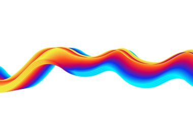Yaratıcı tasarım 3D akış şekli. Sıvı dalga arkaplanı. Vektör illüstrasyonu.