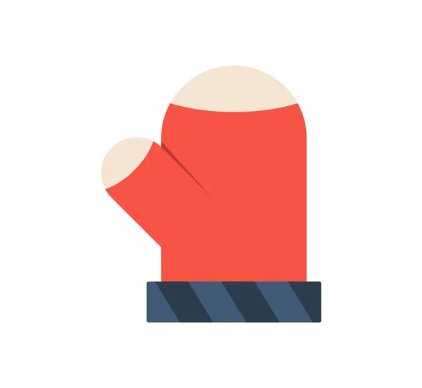Mittens Flat Icon Flat Christmas Thumbs Glove Icon Vector Illustration — Stock Vector