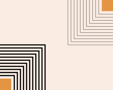 Geometrik denge şekilli soyut çağdaş estetik arka plan. Boho duvar dekoru. Modern minimalist nötr sanat baskısı. Organik şekil. Terracotta rengi, toprak rengi