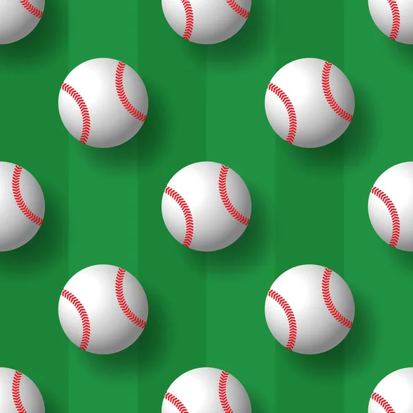 Baseball Senza Soluzione Continuità Modello Tennis Palla Vettore Piastrelle Sfondo — Vettoriale Stock