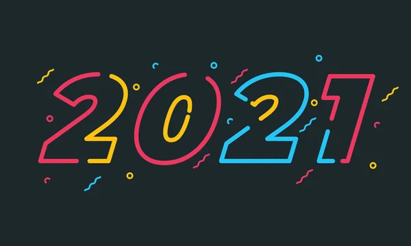 2021 Anul Nou Nou Fericit 2021 Anul Nou Design Nou — Vector de stoc