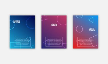 Minimal kapak tasarımı. Güzel gradyanlar. Geleceğin geometrik şablonu. Eps10 vektörü.