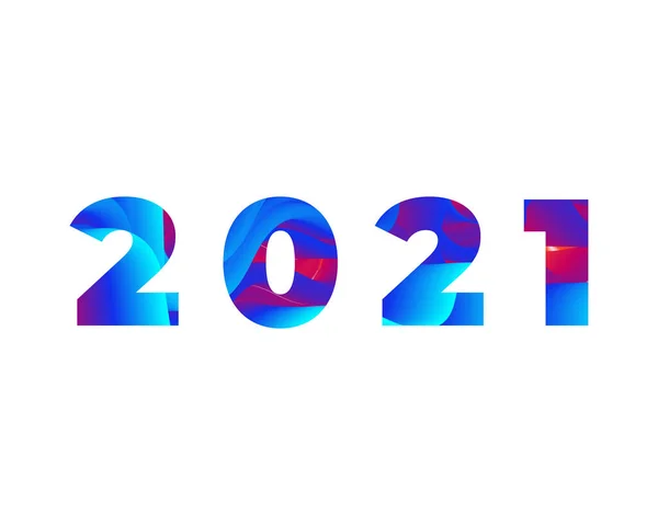 Színes Ecsetvonás Festék Betű Kalligráfia 2021 Boldog Évet Háttér Eps10 — Stock Vector