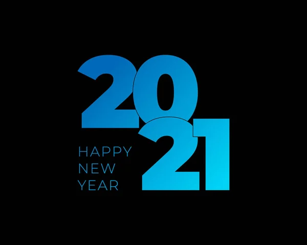 2021 Happy New Year Banner Ilustrație Vectorială Numere Colorate Gradient — Vector de stoc