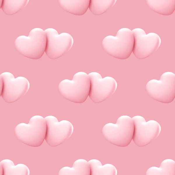 Nahtloses Muster Mit Ein Paar Rosa Herzen Liebe Nahtlose Muster — Stockfoto