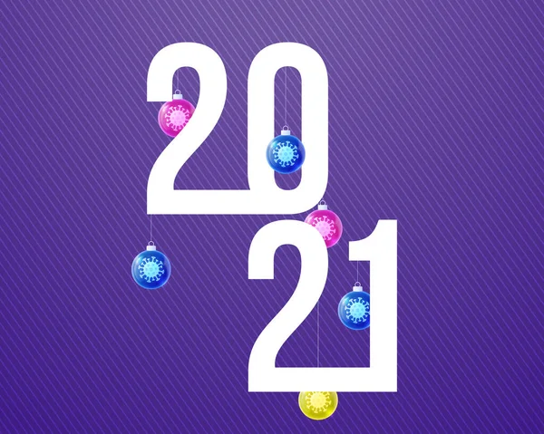 Creative Happy New Year 2021 Poster Bile Crăciun Pentru Sărbătorirea — Vector de stoc