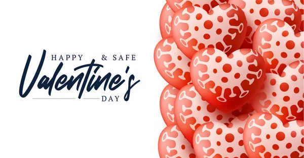 Feliz Seguro Día San Valentín Fondo Venta Con Globos Patrón — Vector de stock