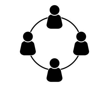 Cocial network simgesi, insanların iletişim illüstrasyonu. Vektör, 10 birim. Takım çalışması. Beyazda izole edilmiş.