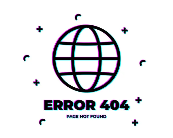 Errore 404 Pagina Non Trovata Errore Con Effetto Glitch Sullo — Vettoriale Stock